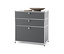 Sivá kovová komoda »CN3« s 3 zásuvkami.