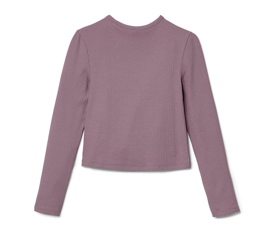 Detské tričko s dlhým rukávom s rebrovanou štruktúrou.