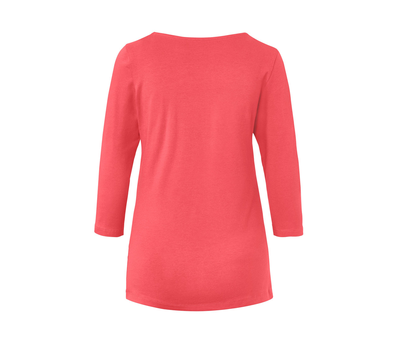 Koralové tričko s trojštvrťovým rukávom.