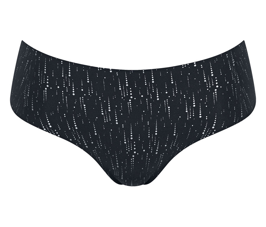 Čierne nohavičky Sloggi ZERO Feel 2.0 Festive Hipster s bodkovaným vzorom.