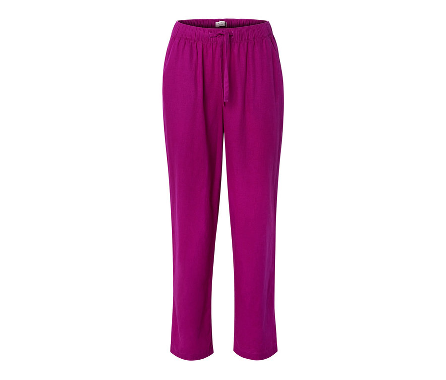 Ľanové nohavice, bordové.