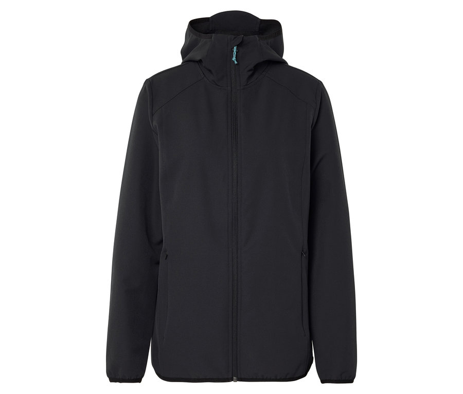 Čierna bunda s kapucňou na zips.