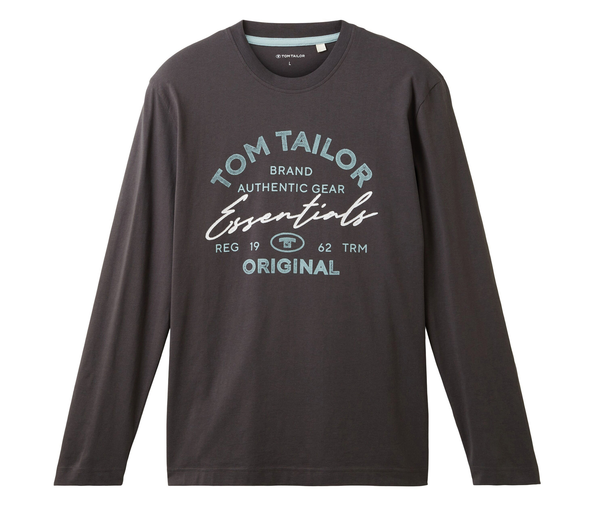 E-shop Tričko Tom Tailor s dlhým rukávom s logom, Dark Shadow