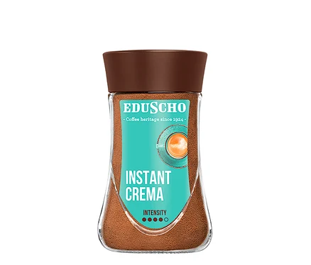 Sklenená nádoba instantnej kávy EDU Instant Crema 180 g.