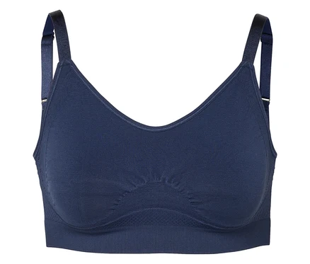 Tmavomodrá bezšvová športová podprsenka.