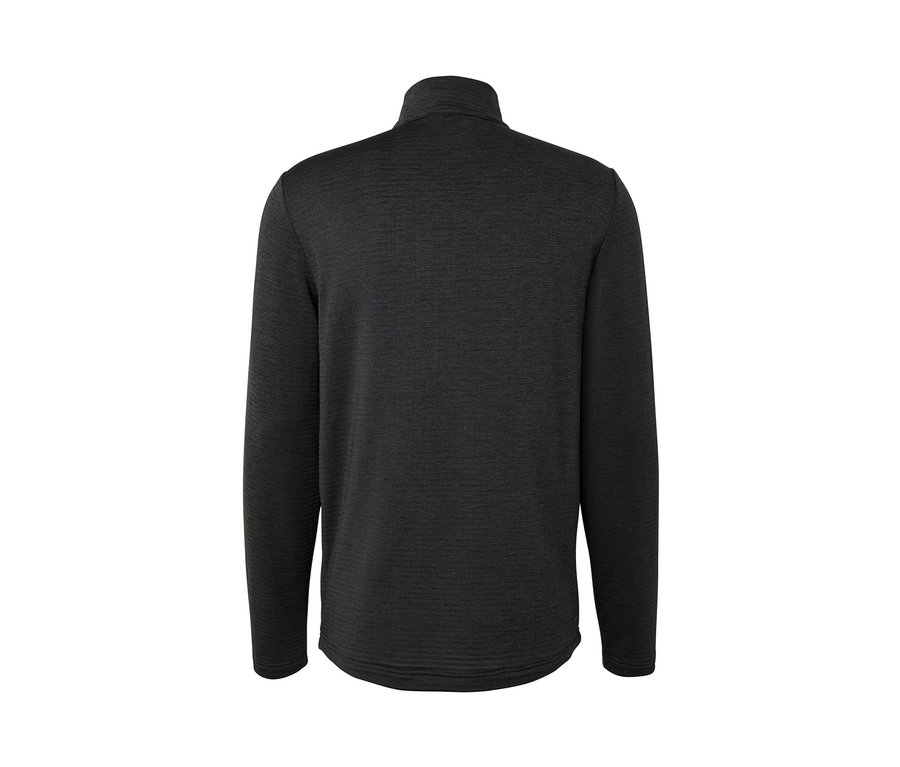 Antracitové funkčné outdoorové tričko s dlhým rukávom zozadu.