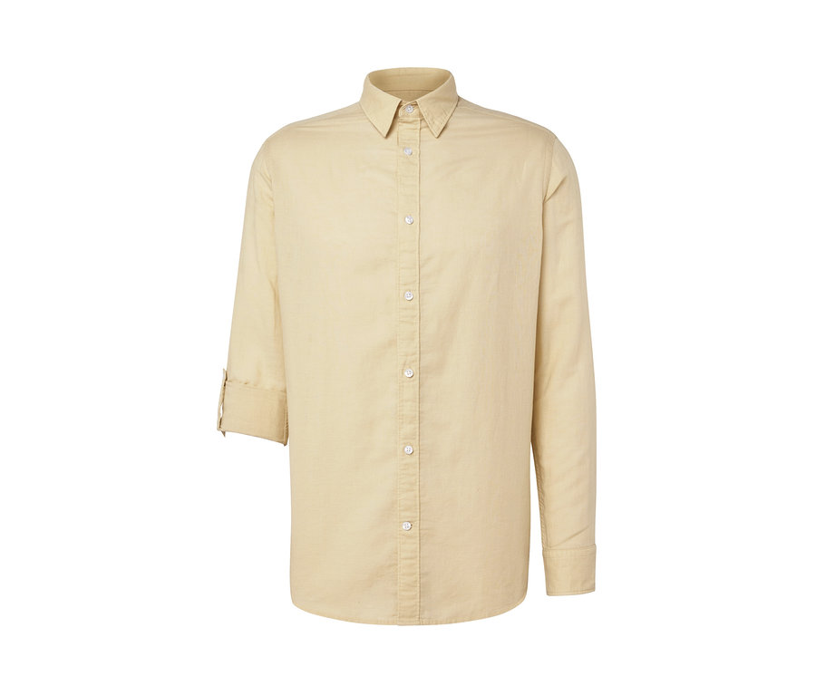 Žltá košeľa s ľanom.