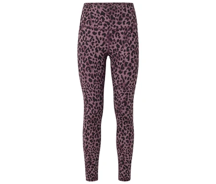 Fialovo-čierne Sportleggings »ActivePower« s leopardím vzorom.