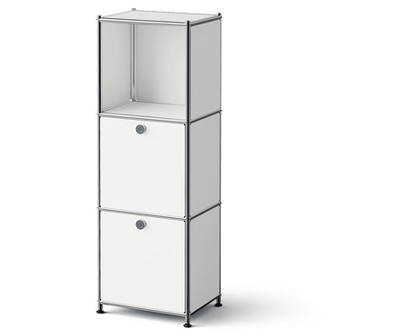 Kovová komoda »CN3 Slim Line« s 2 výklopnými priečinkami, biela