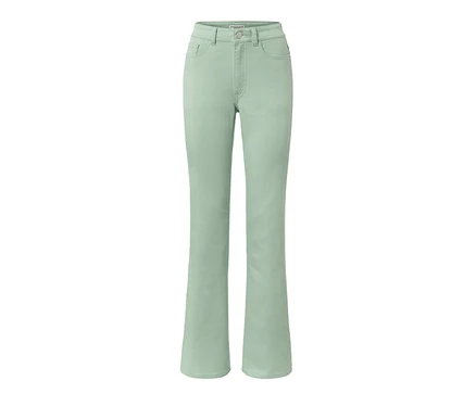 Zobrazené mätovozelené džínsy bootcut strihu »Lou«.