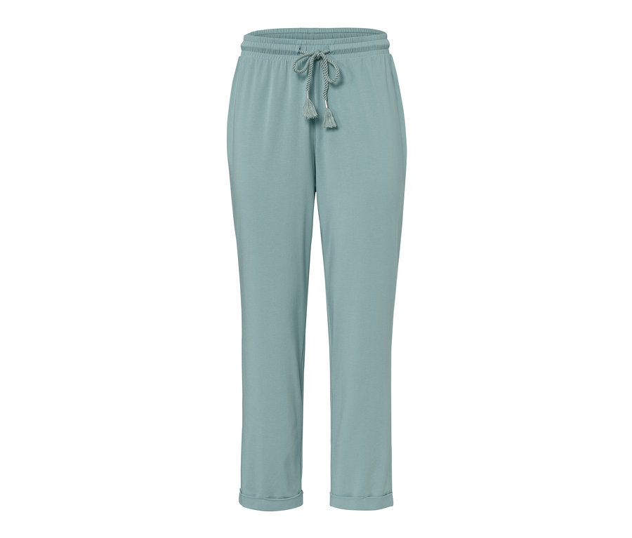Svetlomodré pyžamové nohavice so sťahovacou šnúrkou v páse.