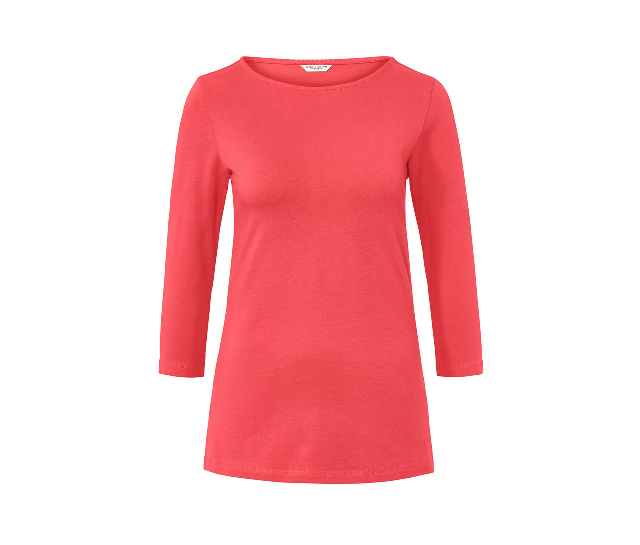 Koralové tričko s trojštvrťovým rukávom.