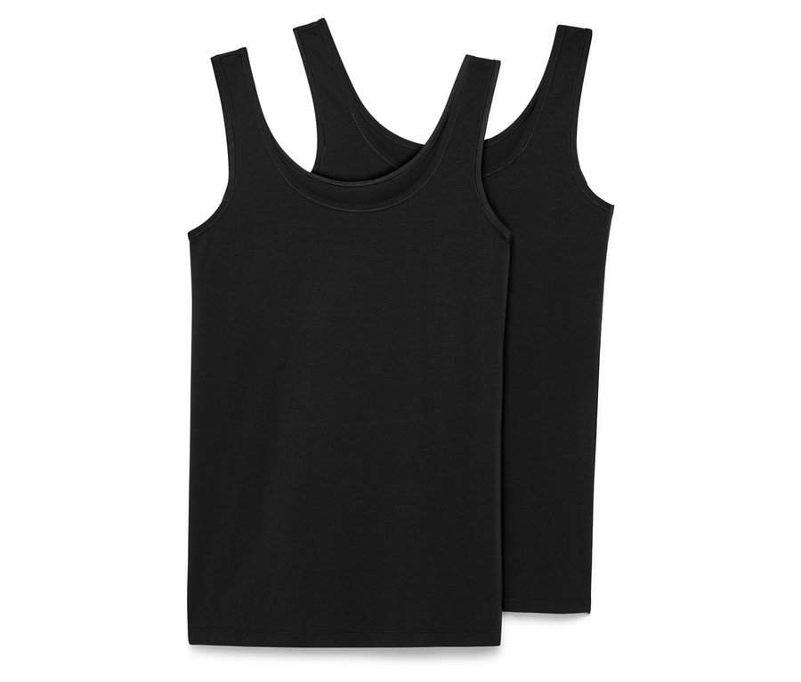 Dve čierne tielka ležia na sebe.