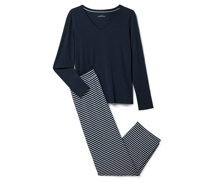 Pyžamo, prúžkované v kombinácii tmavomodrej a svetlomodrej