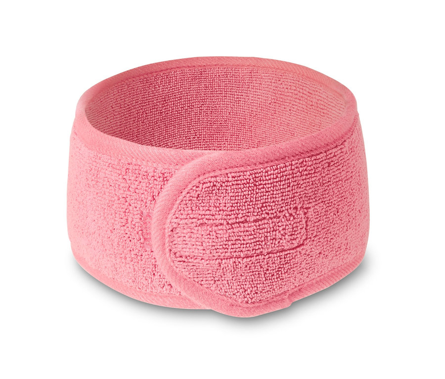 Detail ružovej kozmetickej čelenky, 2 ks