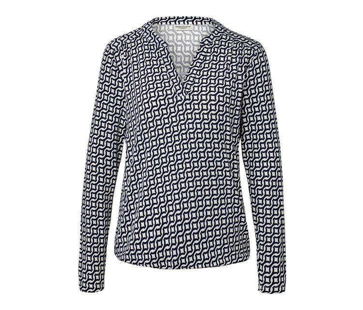 Námornícke modré blúzkové tričko s potlačou.