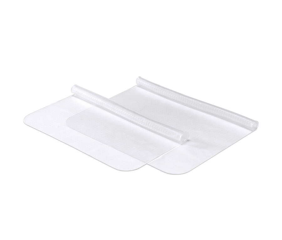 Dve silikónové potravinové fólie, 2 ks, zrolované na bielom pozadí.