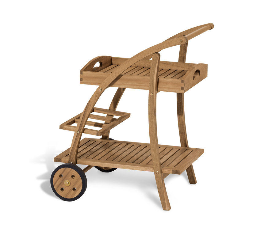 Barový vozík s odoberateľným podnosom.