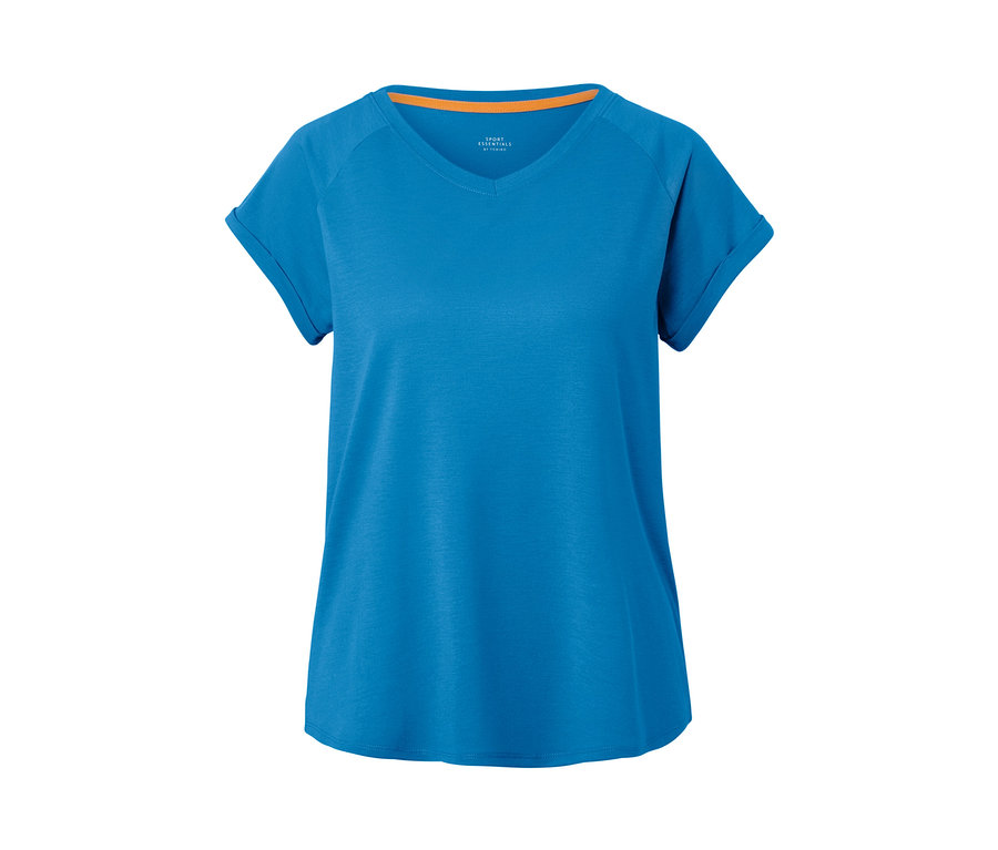 Svetlomodré funkčné tričko s krátkymi rukávmi.