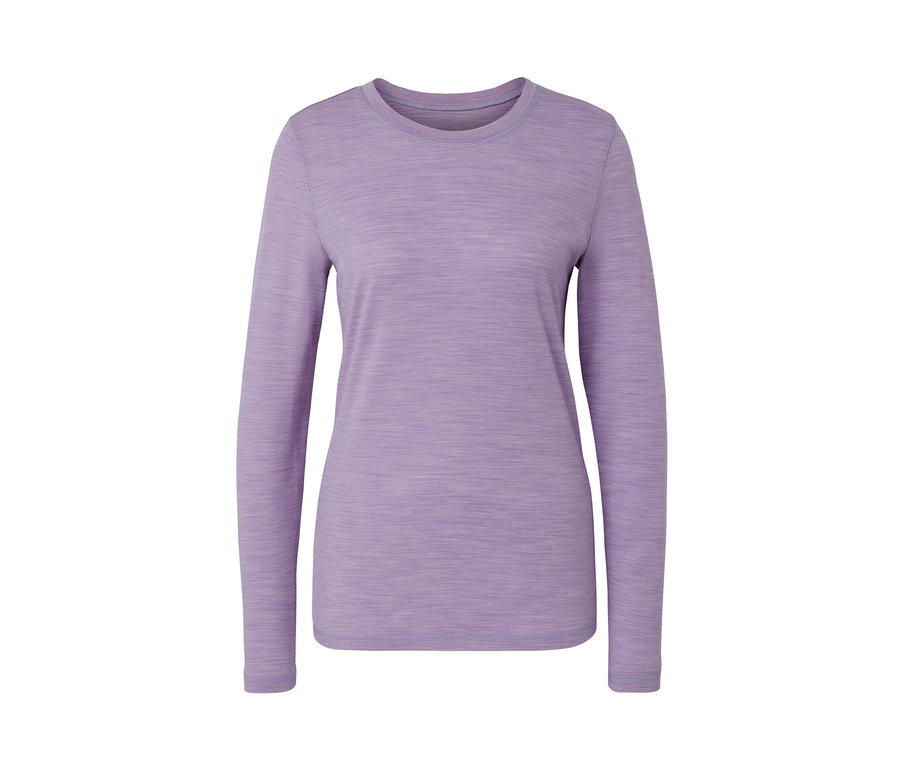 Fialové tričko s dlhým rukávom s merino vlnou.