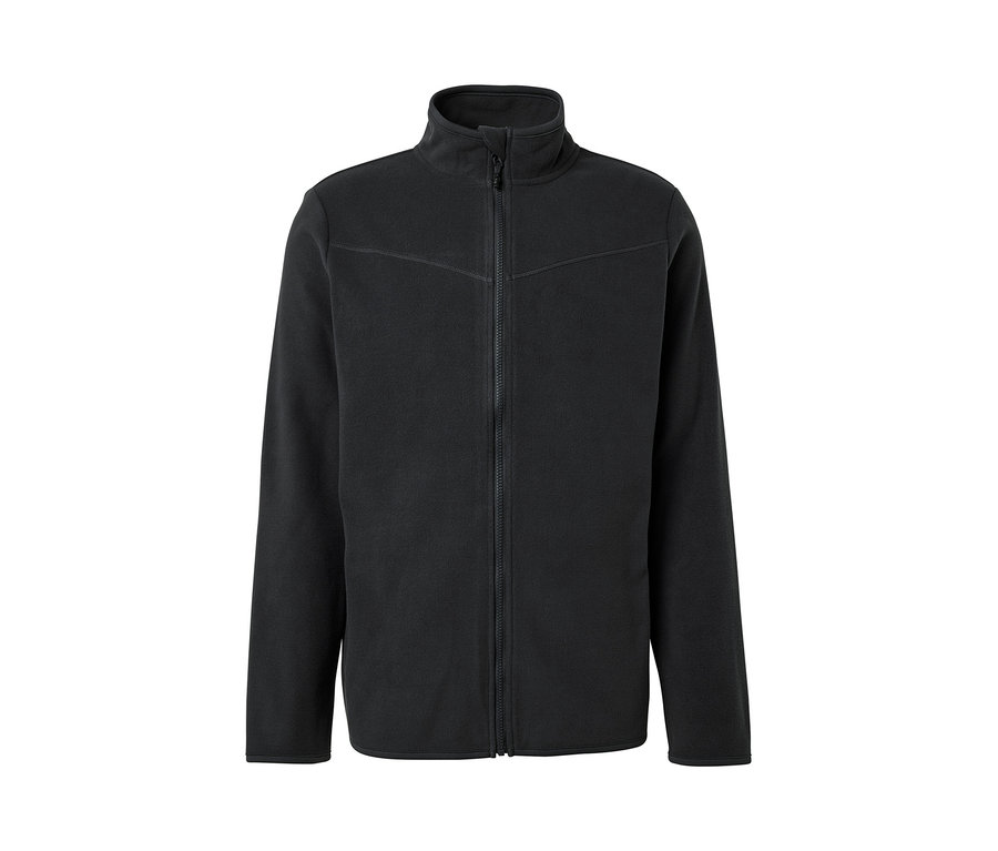 Antracitová flísová mikina so zipsom v strede.