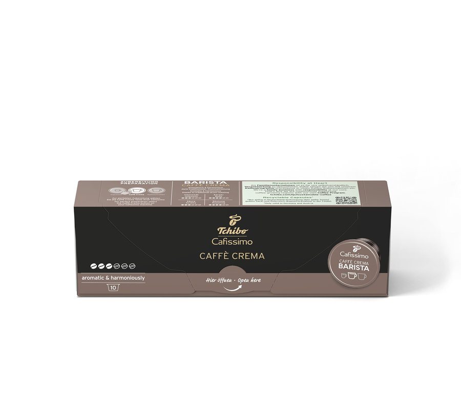Balenie kapsúl Cafissimo BARISTA Caffè Crema.