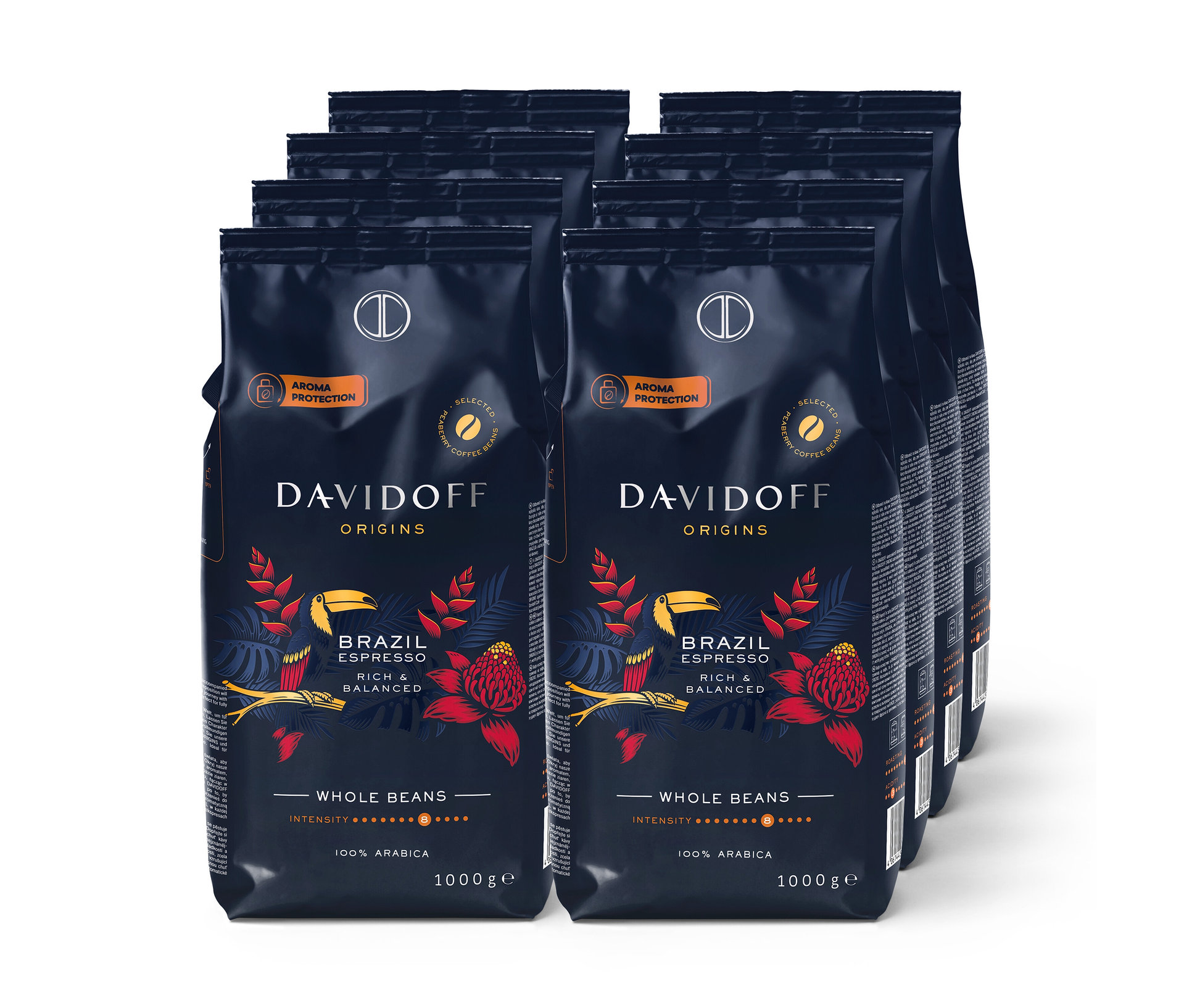 Tchibo - Davidoff Café Origins Brazil - 8 x 1 kg zrnkovej kávy - Intenzita: 8/12