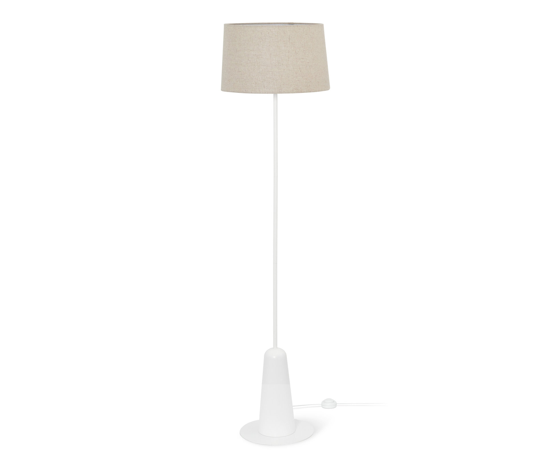 Tchibo - Stojacia lampa s textilným tienidlom, biela