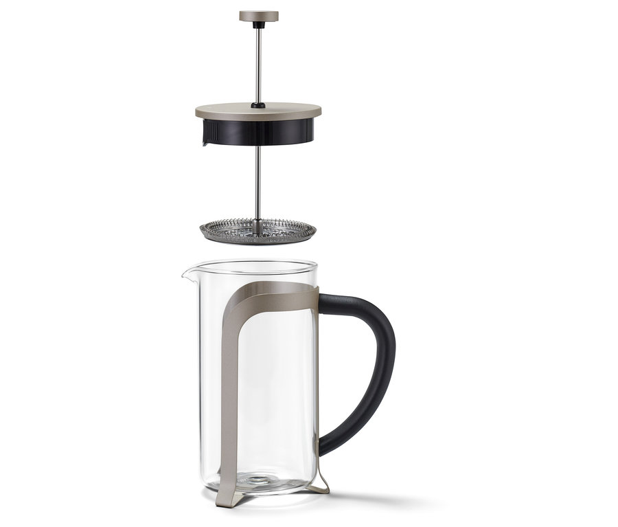 Čiastočne rozobratá kanvica french press 800 ml, 6 šálok, farba šampanského.