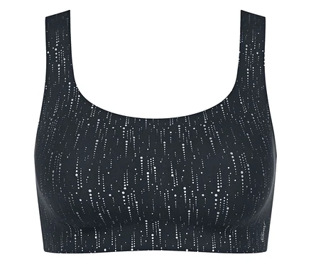 Čierny top sloggi ZERO Feel 2.0 Festive Top so vzorom.