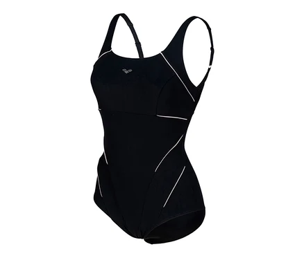 Čierne dámske jednodielne plavky arena Shapewear Jewel R Low C-Cup.
