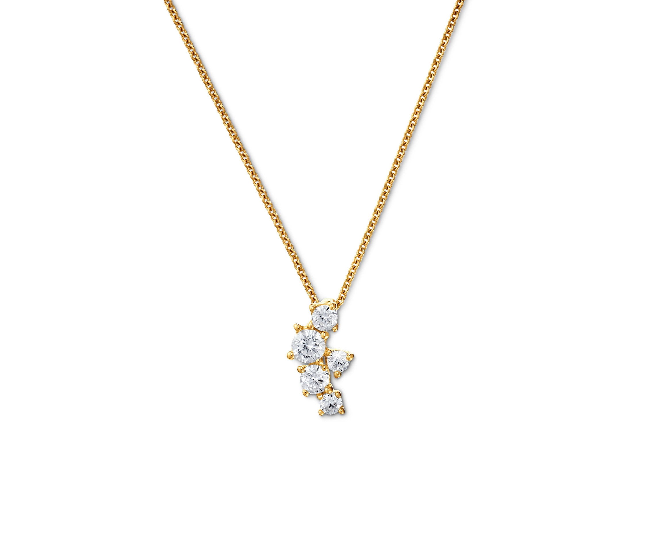 Zlatý náhrdelník so zirkónmi.