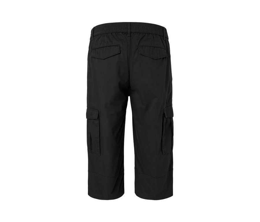 Antracitové cargo bermudy s 3/4 dĺžkou zozadu. Majú vrecká na suchý zips.