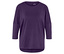 Fialové tričko s trojštvrťovými rukávmi.