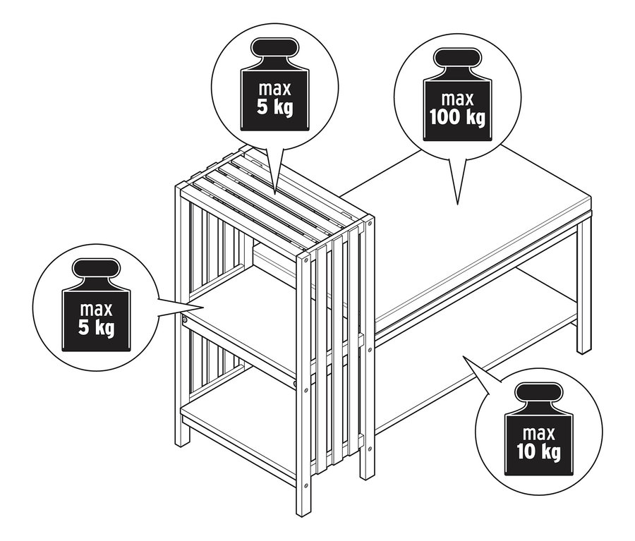 Zobrazená lavica s priehradkou na topánky a policou v lamelovom vzhľade.