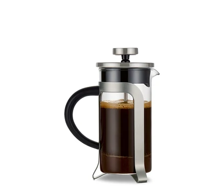 Strieborná kanvica french press 300 ml s 2 šálkami.