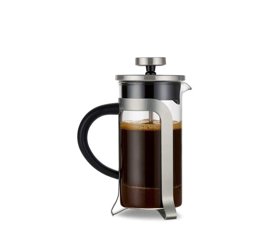 Strieborná kanvica french press 300 ml s 2 šálkami.