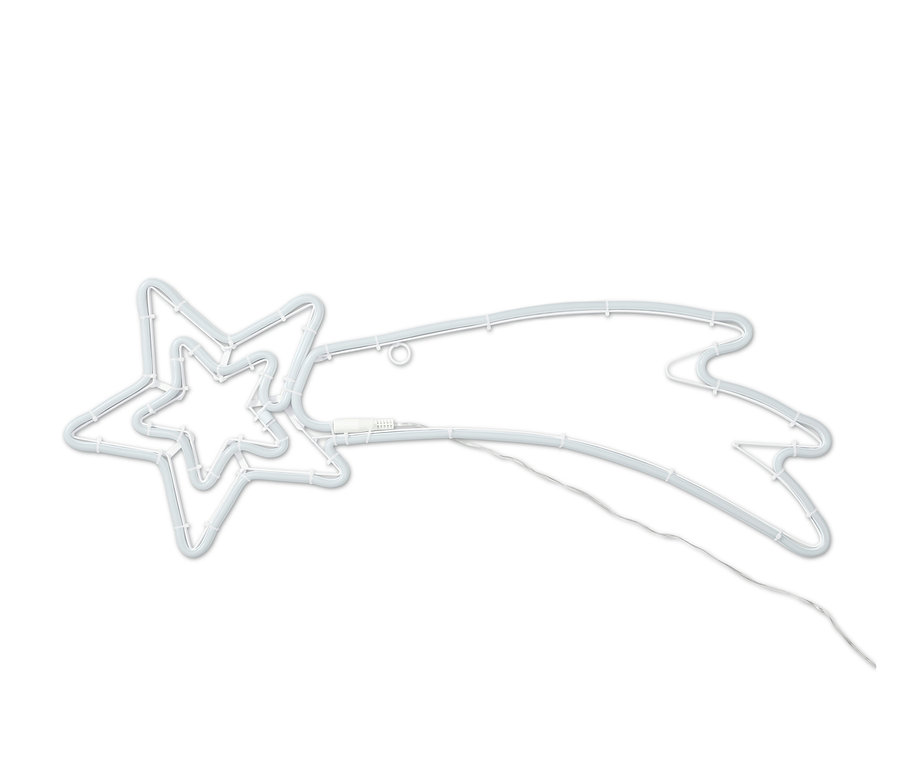 Biela kométa s LED na bielom pozadí.