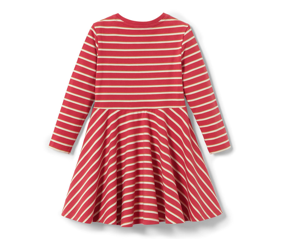 Prúžkované džersejové šaty s dlhým rukávom.