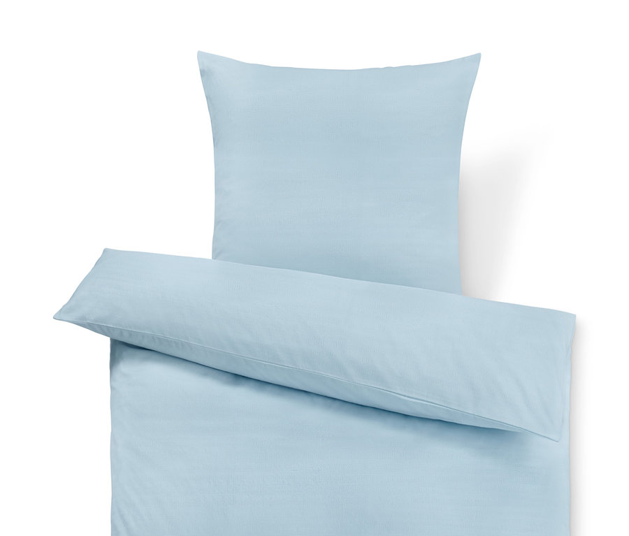 Svetlomodrá krepová posteľná bielizeň štandardnej veľkosti, nadmernej veľkosti a dvojlôžko.