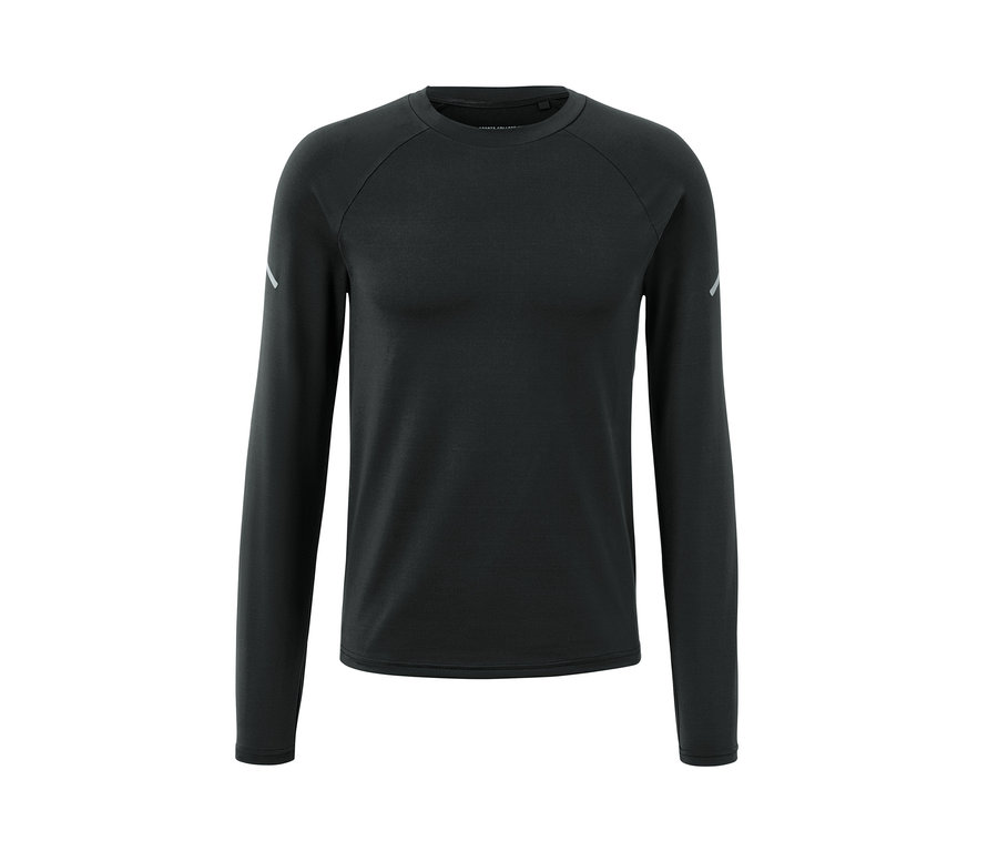Čierne funkčné tričko s dlhými rukávmi.