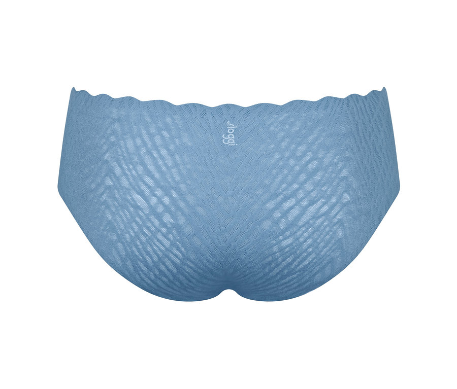 Detailný záber na bokové nohavičky sloggi ZERO Feel Bliss Hipster v azúrovo modrej farbe.