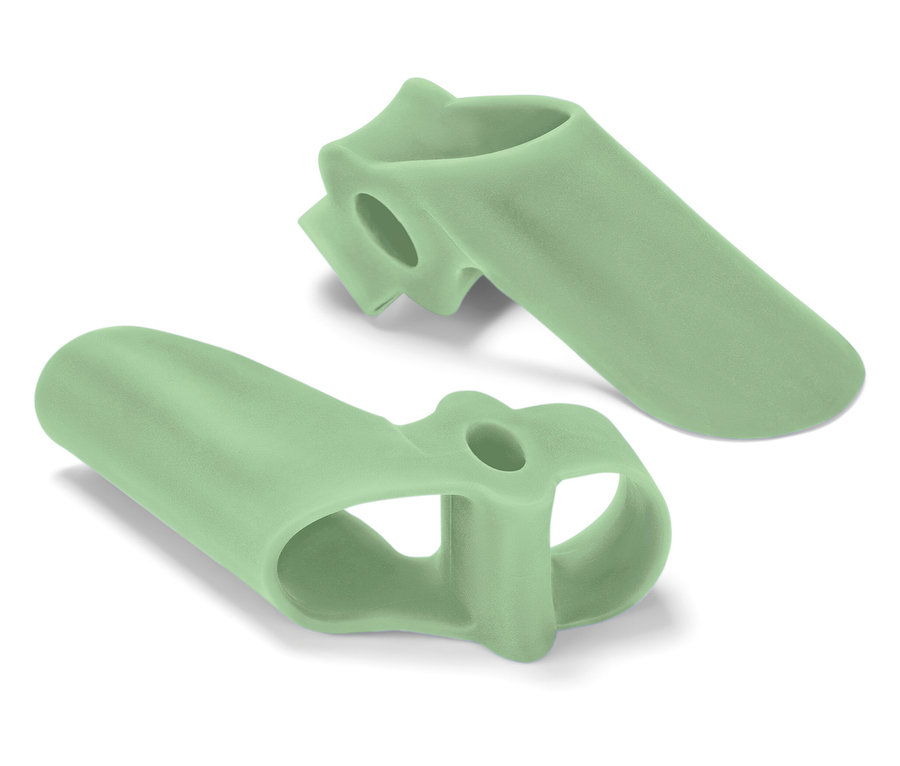 Dva svetlozelené chrániče prstov.