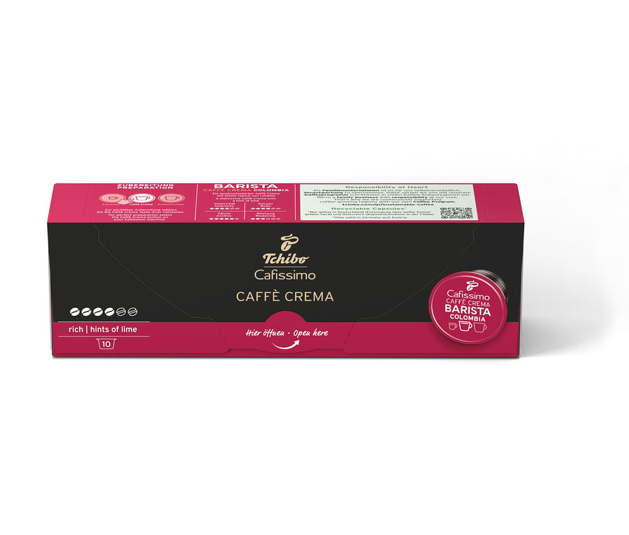 Balenie kávových kapsúl Cafissimo Barista Colombia.