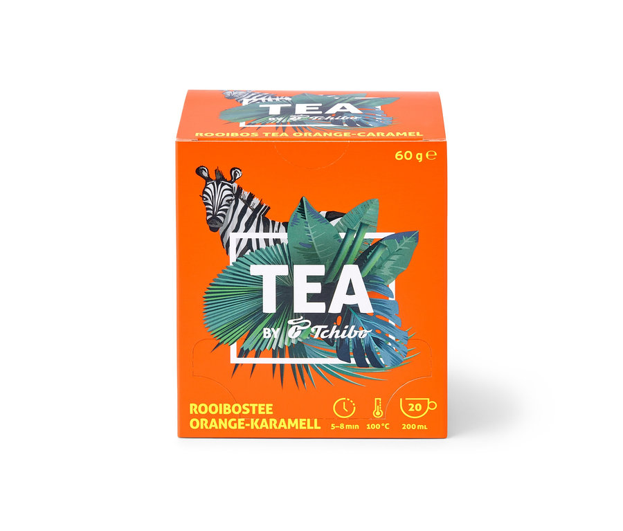 Čaj TEA by Tchibo Rooibos s príchuťou pomaranča a karamelu - 8 x 20 čajových vrecúšok.