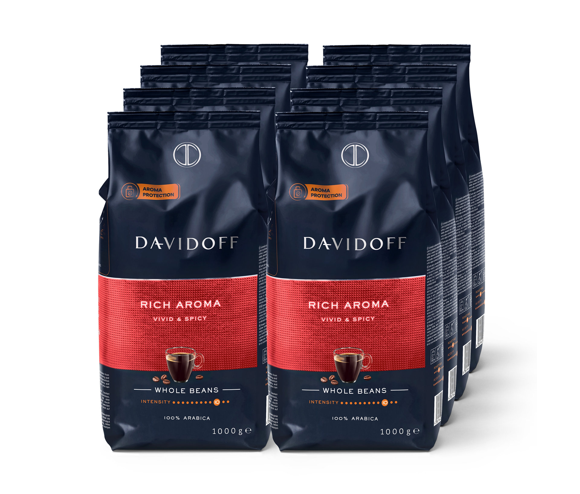 Tchibo - Davidoff Café Rich Aroma - 8 x 1 kg zrnkovej kávy - Intenzita: 10/12