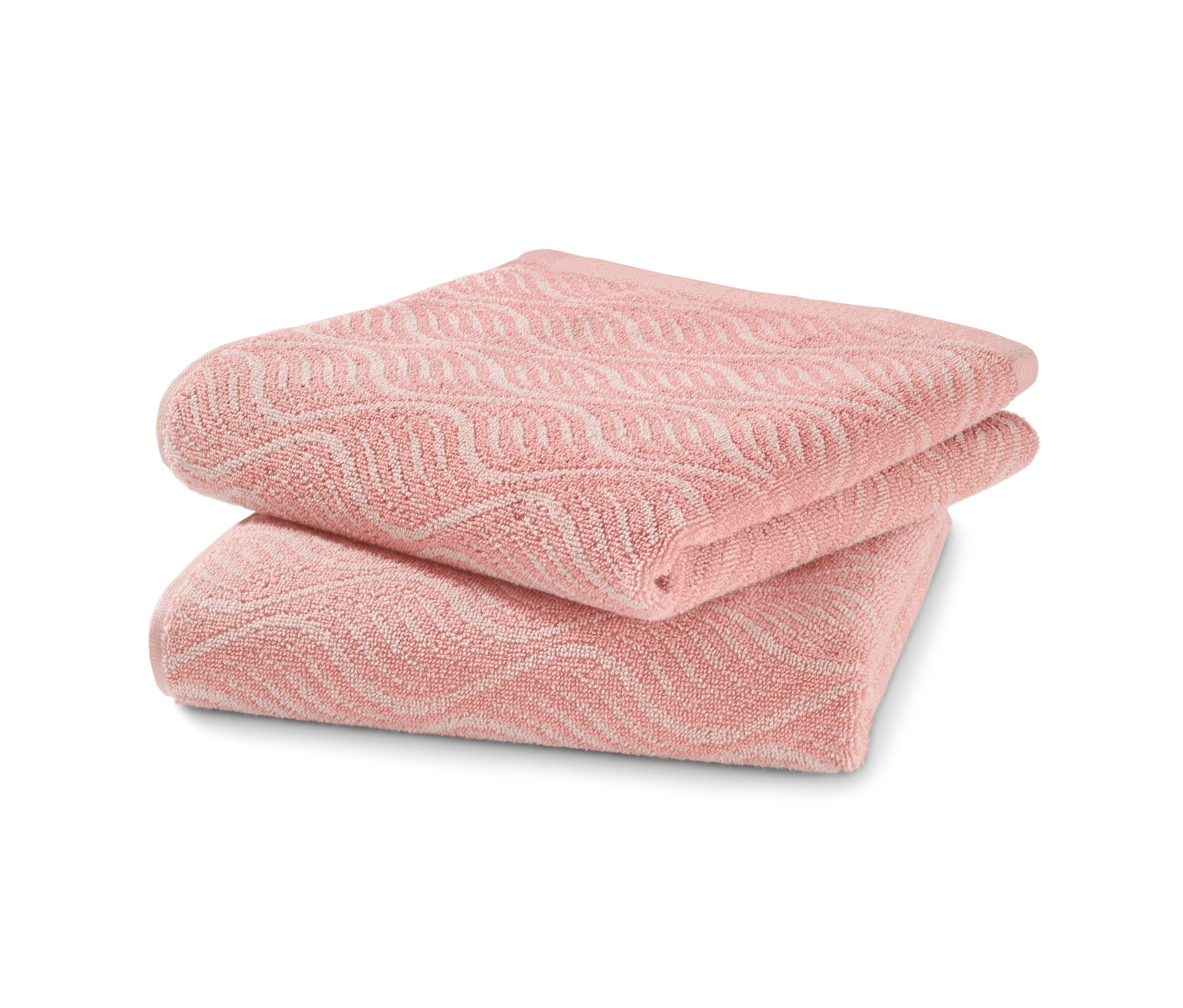 Na sebe naskladané dva žakárové uteráky.