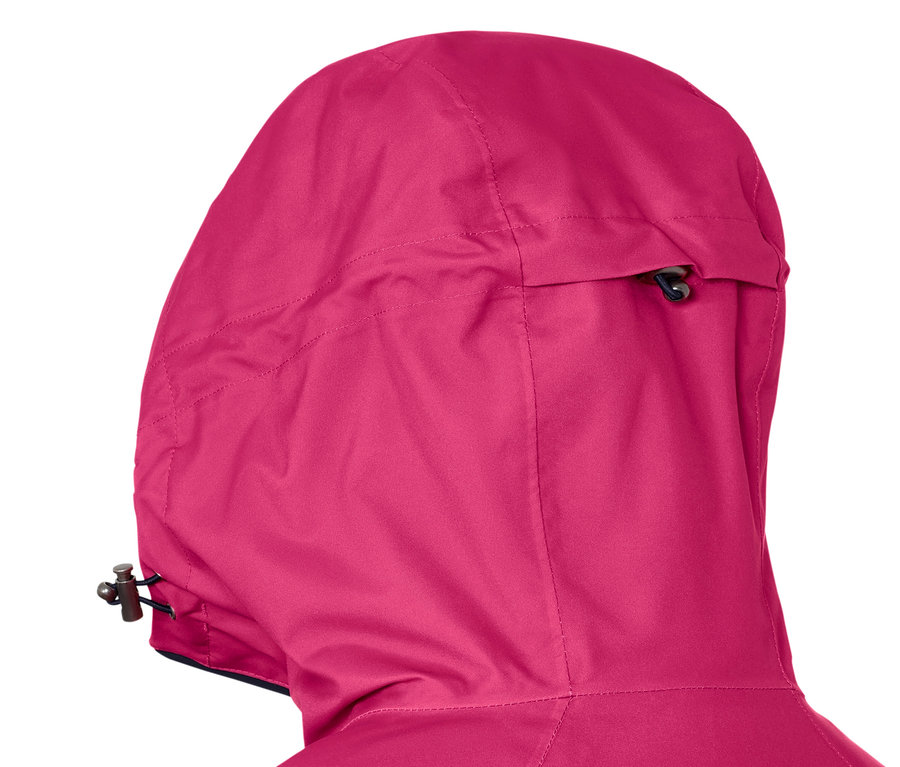 Detail kapucne lyžiarskej bundy.