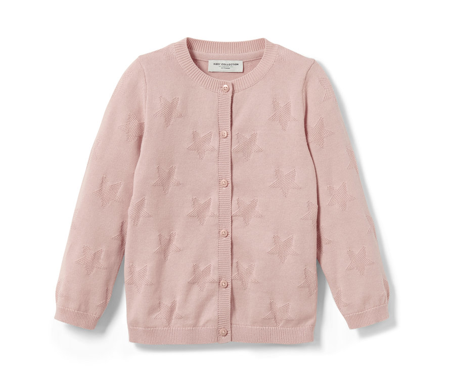 Ružový detský svetrík s hviezdami.