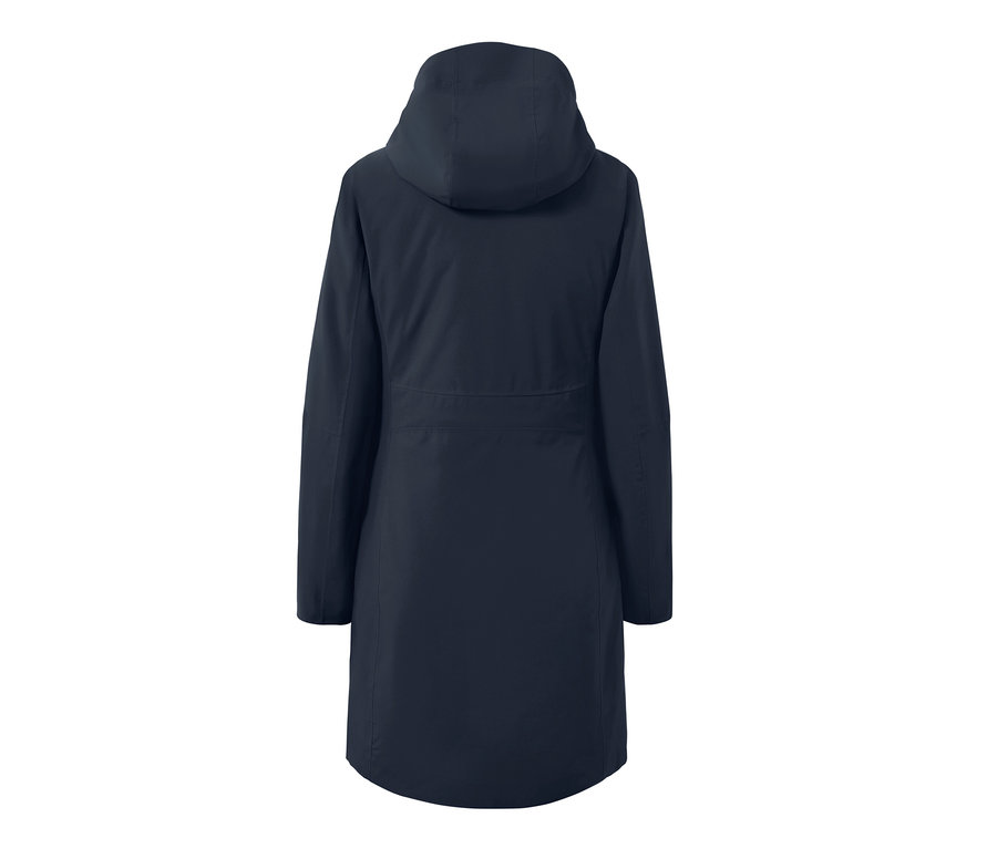 Modrý outdoorový kabát 3 v 1 s vestou zozadu.